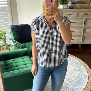 Navy/black gingham button down
